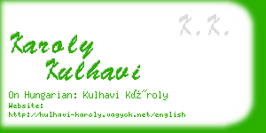 karoly kulhavi business card